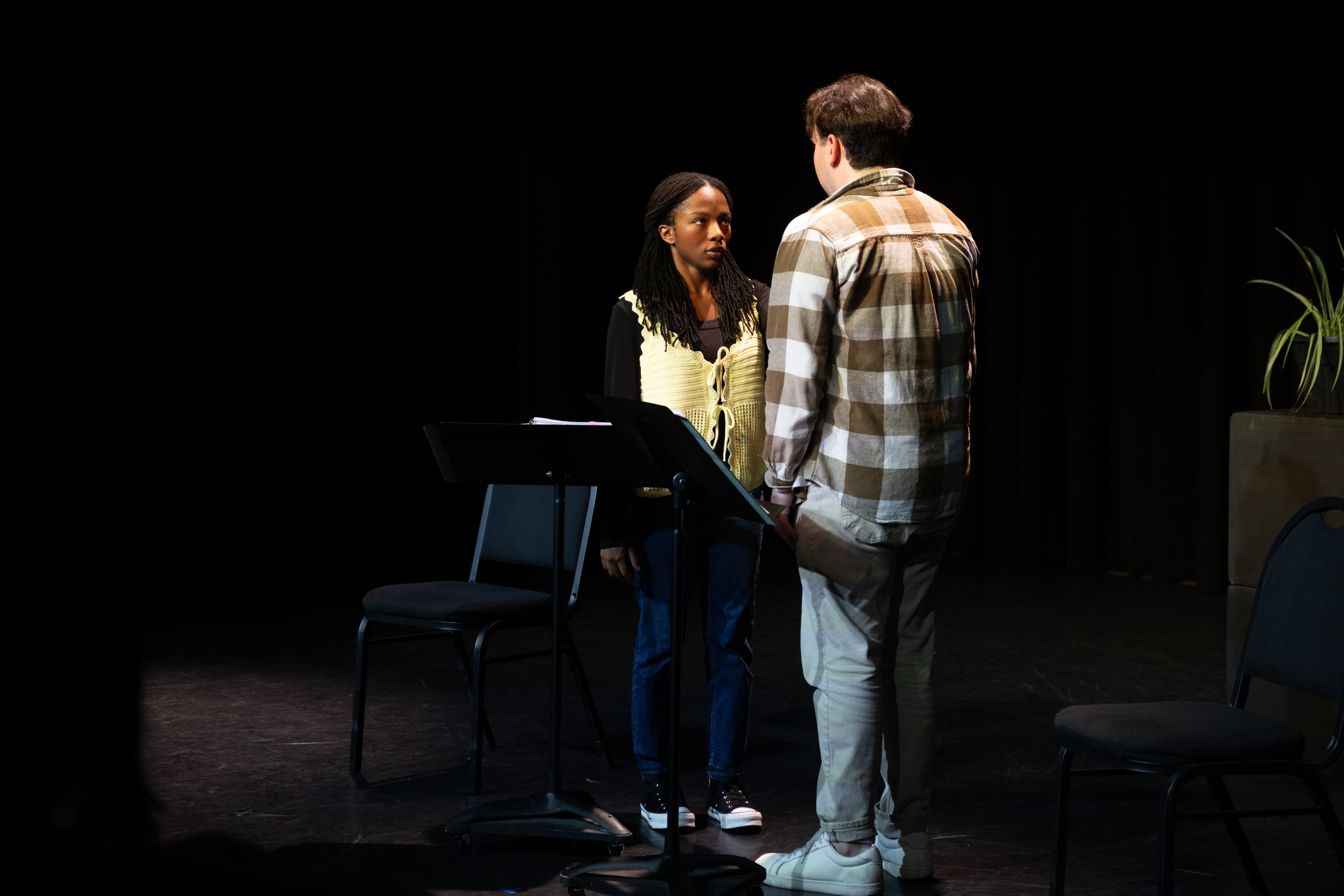 Khalyah Liburd-Thompson and Elliott Horwitz in the Pegasus PlayLab reading, University of Central Florida. Photo by Justin Rotolo.